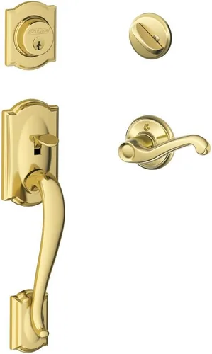 Miniatura 18 de Schlage F60 V CAM 716 ACC - Juego de manijas para puerta de entrada con manija Accent, diseño Camelot, cerradura de entrada con llave de lado único