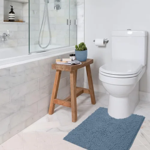 Miniatura 45 de LuxUrux Tapete de microfibra afelpada, de felpilla extrasuave, pelo largo de 1 pulgada, muy absorbente, para baño o ducha, lavar y secar a máquina