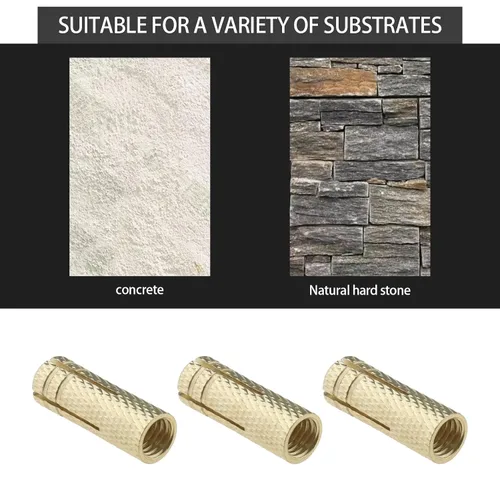 Miniatura 2 de Create idea 20 piezas M8 de anclajes de latón para anclaje de pared de expansión, perno de expansión, accesorios de fijación de enchufe de latón