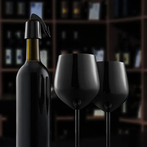 Miniatura 6 de WOTOR Juego de 4 copas de vino negras, copas de vino de acero inoxidable de 18 onzas, irrompibles y portátiles, copas de vino de metal con tallo