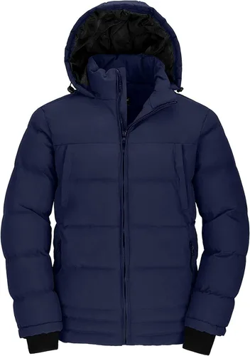 Miniatura 9 de Wantdo - Chaqueta acolchada impermeable para hombre, con capucha, de invierno