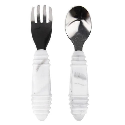Miniatura 20 de Bumkins Juego de utensilios para bebés, Chewtensils cucharas de silicona para mojar, autoalimentación, destete dirigido por el bebé, aprendizaje