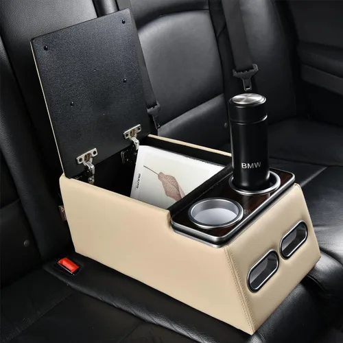 Miniatura 7 de Coverado - Organizador de consola central para auto, consolas universales para asiento trasero, organizador y almacenamiento para asiento