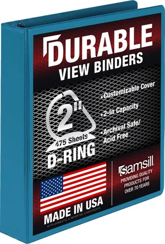 Miniatura 15 de Samsill Carpeta duradera de 1.5 pulgadas, fabricada en los Estados Unidos, carpeta de anillos en D, carpeta transparente personalizable, color rojo