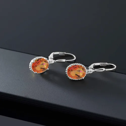 Miniatura 71 de Gem Stone King Aretes colgantes de gota para mujer, plata de ley 925, piedra natal ovalada de 0.354 x 0.276 in, joyería fina, regalos para ella