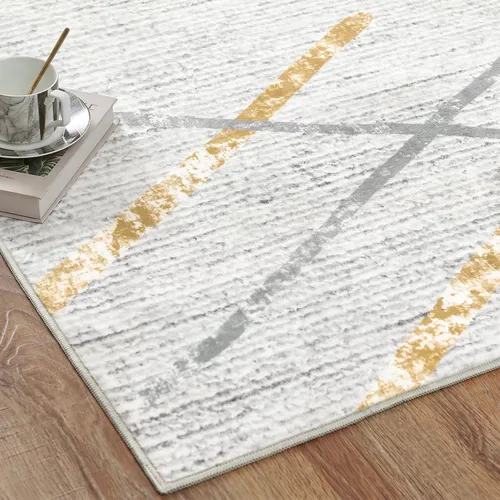 Miniatura 9 de jinchan Alfombra moderna de pasillo de 2 x 5 pies para pasillo, diseño geométrico marroquí, antideslizante, resistente a las manchas, suave