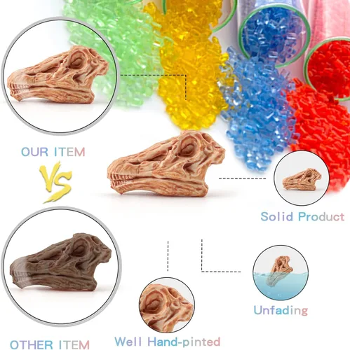 LC JoyCre Mini huesos de dinosaurio para niños, juguetes de caja de arena, huesos de dinosaurio falsos realistas para que los niños desenterren