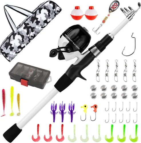 Miniatura 8 de WIDDEN Kids Fishing Pole, Youth Fishing Rod and Reel Combo - Telescopic Portable Fishing Pole with Tackle Box Bag Starter Anglers Set, Fishing Gear