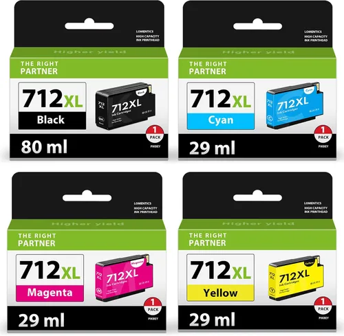 712XL 712 - Cartuchos de tinta de repuesto de alto rendimiento para impresora HP 712 712XL para impresora de trazador de estudio DesignJet T650 T630