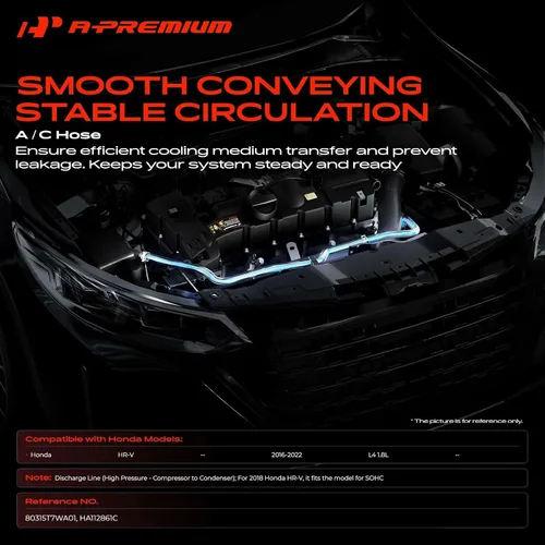 Miniatura 2 de A-Premium Conjunto de manguera de línea de descarga de A/C compatible con Honda HR-V, 2016-2022, 1.8L, compresor a condensador