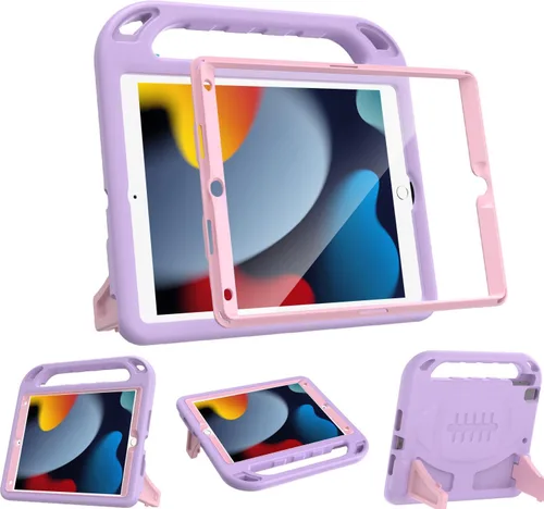 Miniatura 15 de BMOUO Funda para niños para iPad de 9ª/8ª/7ª generación (iPad de 10.2 pulgadas, 2021/2020/2019), con protector de pantalla integrado, soporte