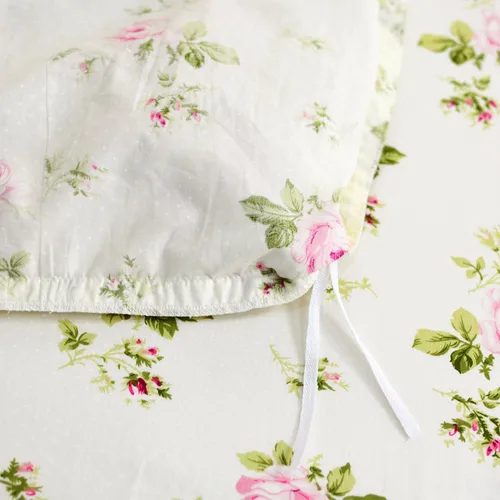 Miniatura 5 de FADFAY Juego de funda de edredón con estampado floral de roseta, juego de ropa de cama de encaje con volantes para niñas, 3 piezas, tamaño individual