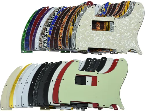 Miniatura 5 de KAISH - Carcasa de 8 agujeros para guitarra Tele Humbucker, golpeador blanco de 3 capas para Telecaster de EE. UU./México