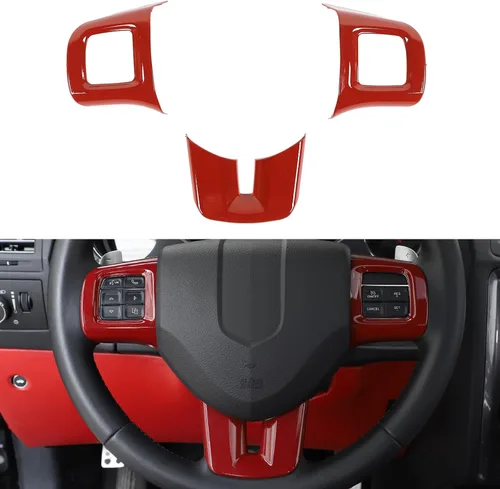 Linskip Moldura para volante compatible con Dodge Challenger/Charger/Durango/Dart 2009-2014 y Journey 2013-2022, funda para volante para accesorios
