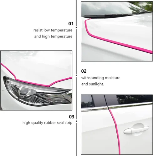 Miniatura 8 de Sewroro Protector de puerta de coche en forma de U flexible para puerta de coche, tira de sellado de puerta de coche, guardias de puerta