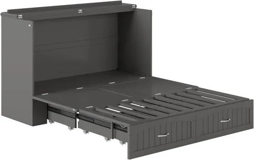 Miniatura 14 de AFI, Southampton Murphy - Cómoda de cama individual XL con colchón de 6 pulgadas, cajón de almacenamiento y cargador USB integrado, color gris