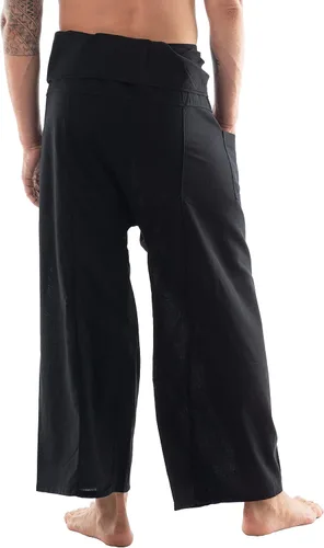Miniatura 4 de CandyHusky Pantalones de pescador tailandés, pantalones de pirata de algodón para hombre, pantalones de descanso, pantalones samurái, disfraz gitano