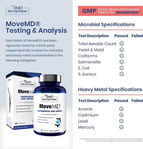 Miniatura 5 de 1MD Nutrition MoveMD - Suplemento de salud para molestias y apoyo articulares. Nuestras píldoras de colágeno están hábilmente formuladas
