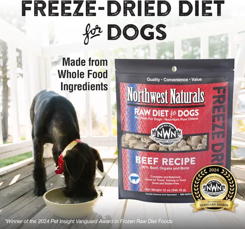 Miniatura 2 de Northwest Naturals Alimento liofilizado para perros de carne de res – Nuggets de tamaño bocado – Sin granos, alta proteína, dieta cruda