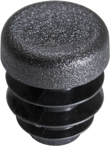 Miniatura 6 de Prescott Plastics 1/2” (12,7 mm) de diámetro exterior, tapones de agujero de plástico acanalados redondos, tapas de extremo de tubo metálico negro