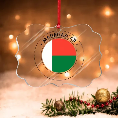Miniatura 22 de Adornos de Navidad de Kazajstán, bandera de Kazajstán, recuerdo de Navidad, adornos de Navidad acrílicos, bandera nacional, recuerdo de país