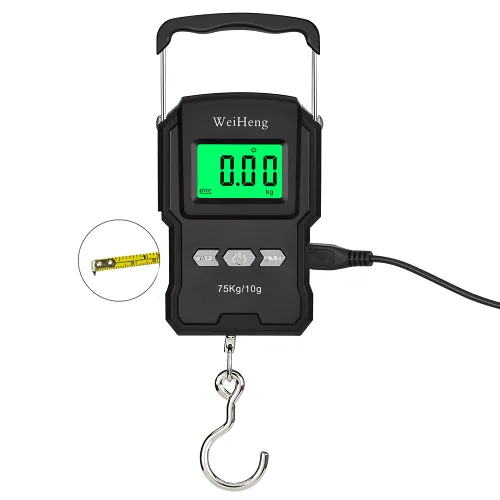 Miniatura 8 de Báscula Lugagge recargable portátil con gancho electrónico, bolsa colgante digital, báscula de peso para equipaje, báscula de pesca con cinta