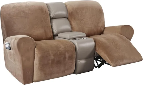 Miniatura 17 de H.VERSAILTEX Fundas elásticas de terciopelo para sillón reclinable, fundas para silla reclinable estilo de 4 piezas, funda para sillón reclinable