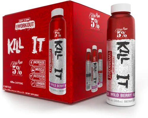 Miniatura 8 de 5% Nutrition Kill It - Bebida energética de cafeína lista para beber de alta rigidez, 400 mg de cafeína, bomba extrema, resistencia, enfoque e