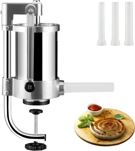 VEVOR Embutidora de Salchicha, Capacidad de 1.5L/2.5LBS, Embutidora Vertical de Salchicha de Acero Inoxidable 304, Máquina de Relleno de Salchichas