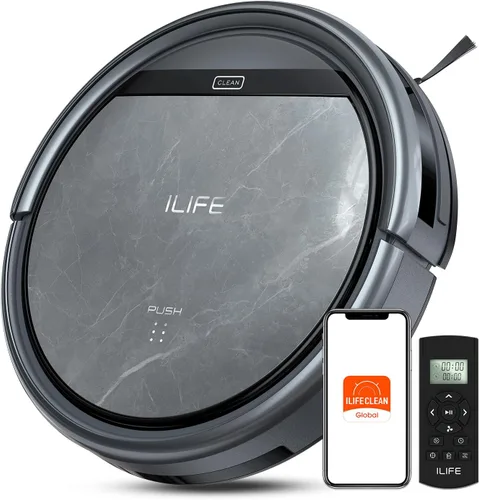 ILIFE Robot aspirador V5s Max, potencia de succión máxima de 4000 Pa, WiFi/App/Alexa/control remoto, aspiradora robótica de carga automática, para