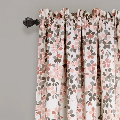 Miniatura 2 de Lush Decor Cenefa para ventana con filtro de luz, colección Weeping Flower, juego de cortinas, un par, 52" de ancho x 95" de largo + 2" de cabecera