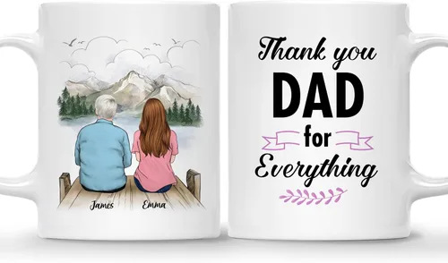Miniatura 10 de Gossby Taza personalizada para padre - Regalos para padre, regalos para padre, mejores tazas de café para padre, taza personalizada para papá. Padre