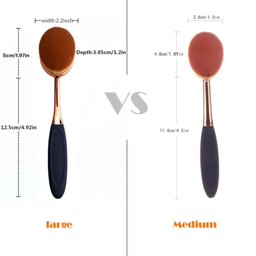Miniatura 2 de Yoseng - Brocha ovalada para maquillaje, cepillo de base grande, cepillos de maquillaje, aplicación rápida y sin defectos de base líquida, crema