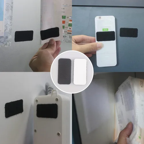 Miniatura 6 de HUAYY Hojas rectangulares de gancho y bucle autoadhesivas (negro, 48 pares de 1 x 2 pulgadas), cierres adhesivos de fuerza industrial, cinta