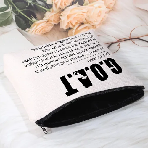 Miniatura 5 de POFULL Regalos para personas especiales, regalo inspirador para cabras, Bolsa de cosméticos G.O.A.T