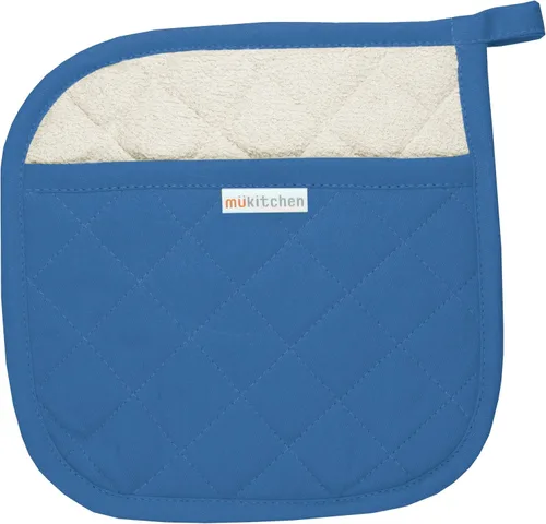 MÜkitchen MÜpotholder - Agarradera de cocina de algodón en espiga | Almohadilla caliente multiusos | Lavable a máquina y duradera | (arándano)