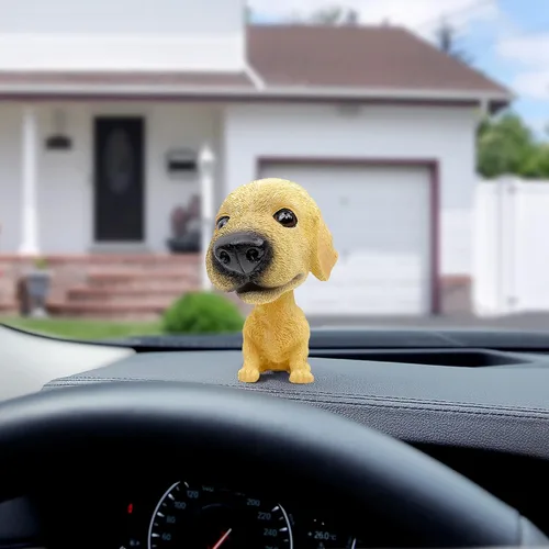 Miniatura 6 de Perros de juguete con cabeza móvil para decorar el auto, cachorros con cabeza de burbuja para el salpicadero (Golden Retriever)