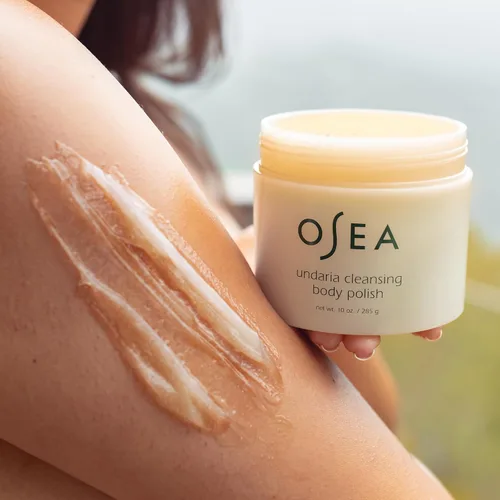 Miniatura 3 de OSEA Undaria - Esmalte corporal limpiador de 10 onzas, exfoliante corporal AHA con piedra pómez y algas marinas