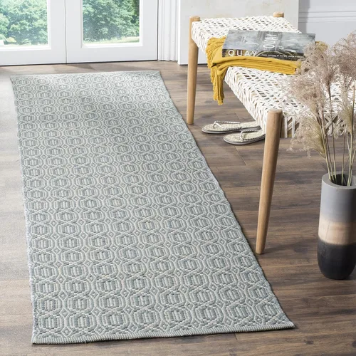 Miniatura 21 de SAFAVIEH Colección Montauk - Alfombra decorativa de 3 x 5 pies, color marfil y azul marino, tejido plano bohemio hecho a mano, de algodón, ideal
