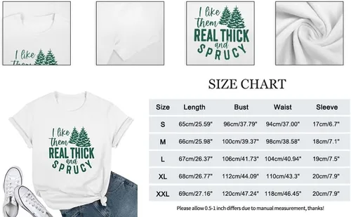Miniatura 6 de Camiseta de manga corta con texto en inglés "I Like Them Real Thick and Sprucy