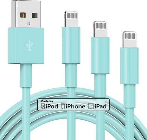 Miniatura 19 de TUMABER Paquete de 2 cables de carga para iPhone de 3 pies con certificación MFi de Apple, cable Lightning a USB de 3 pies, carga rápida de 2.4 A