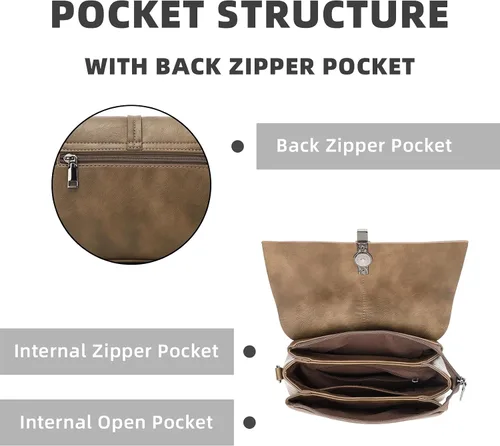 Miniatura 5 de KouLi Buir Bolsos cruzados para mujer, bolsos de cuero sintético, bolsos de diseñador de moda, bolso de hombro de mano de noche