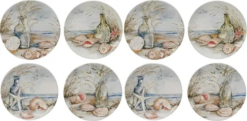 Miniatura 10 de Certified International Coastal Landscape - Juego de 4 platos para ensalada/postre de 9 pulgadas, diseños surtidos, multicolor, mediano, juego de 4