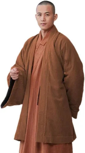 Miniatura 2 de ZanYing Abrigo de algodón para hombre, talla grande, traje de monje