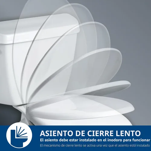 Miniatura 4 de Bemis 7300SLEC Asiento de inodoro de cierre lento, bisagras fáciles de limpiar y asiento de plástico duradero, fabricado en Estados Unidos