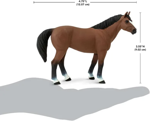 Miniatura 3 de Safari Ltd. American Quarter Horse Gelding Figurine - Figura de modelo realista de 5 pulgadas, juguete educativo para niños, niñas y niños a partir