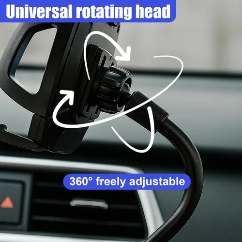 Miniatura 4 de Soporte de teléfono para automóvil, cuello de cisne, brazo largo, ventana de parabrisas, soporte para manos libres antivibraciones con fuerte
