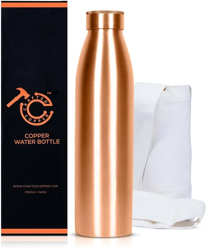 Miniatura 9 de Botella de agua de cobre 100% puro para beber 34 onzas, extra grande, recipiente de cobre ayurvédico para beber, beber, yoga, fitness e hidratación
