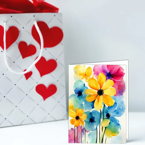 Miniatura 4 de PARTH iMPEX 36 tarjetas de notas florales en blanco con sobres - 10x15 cm Tarjetas de felicitación para todas las ocasiones, flores de acuarela