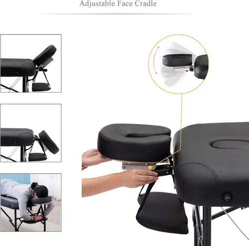 Miniatura 3 de Artechworks Mesa de masaje plegable portátil ligera de 28 pulgadas de ancho, 3 pulgadas, para salón facial, spa, cama de tatuaje con patas